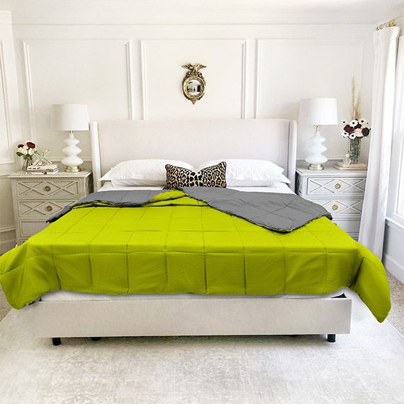 Freshup-grey-green-reversible-microfiber-comforter-online