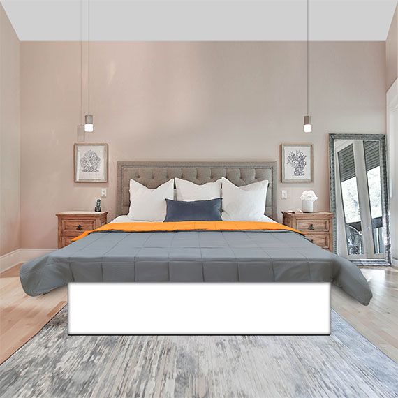 Freshup-grey-orange-Double-bed-size-comforter-blanket-online