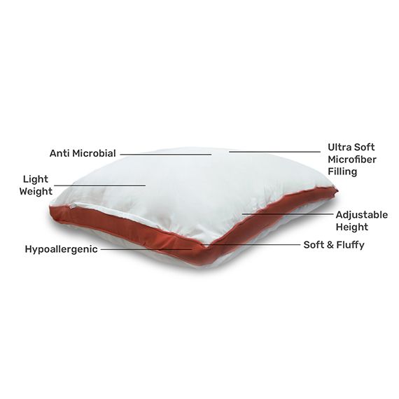  Microfiber Pillow With Adjustable Height